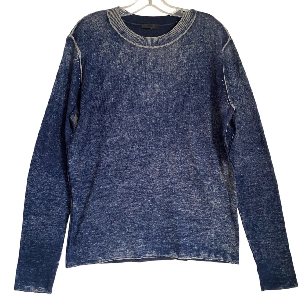 ATM Anthony Thomas Melillo Sweater Men's S Tie Dye Blue Crewneck Wool Cashmere